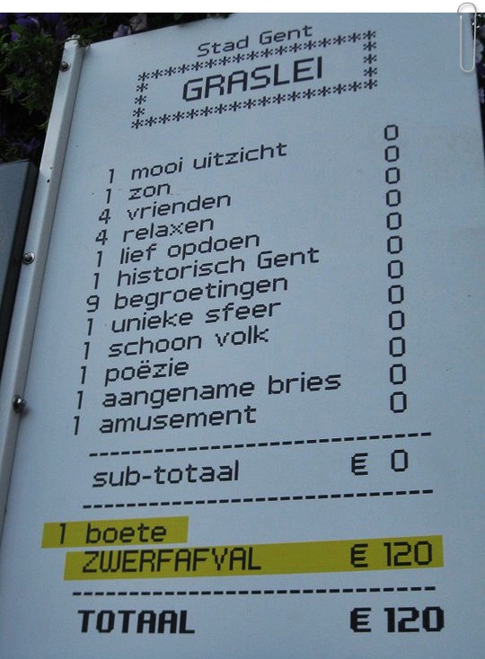 Earthly Menu Card in a Park in Ghent